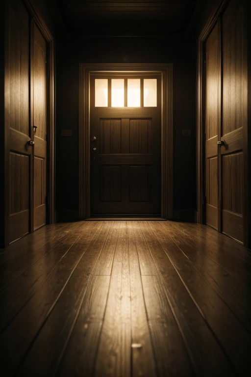 "Image of a closed door on a dark path, with a soft, comforting light shining around the door. A person looking at the door with an expression of confidence and hope. Overlaid text: &#39;Every door that God closes, He does it with a purpose.'"