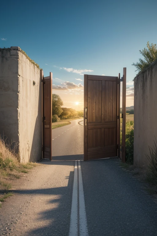 "Image of a winding road leading to a bright horizon, symbolizing the journey of life. Several doors along the way, some open, others closed. Overlaid text: &#39;Trust in His timing and His plan, because He knows exactly what is best for you.'"