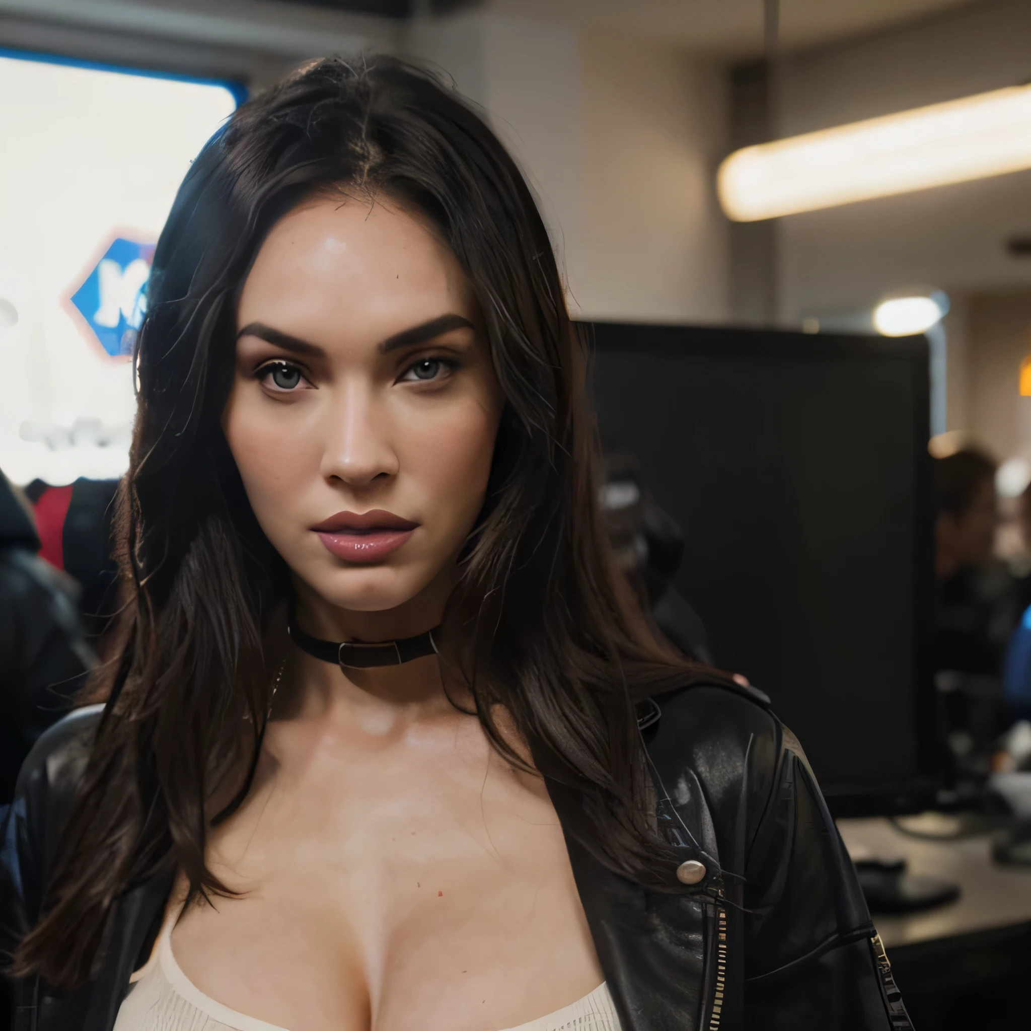 megan fox as a cute gamer play playstation