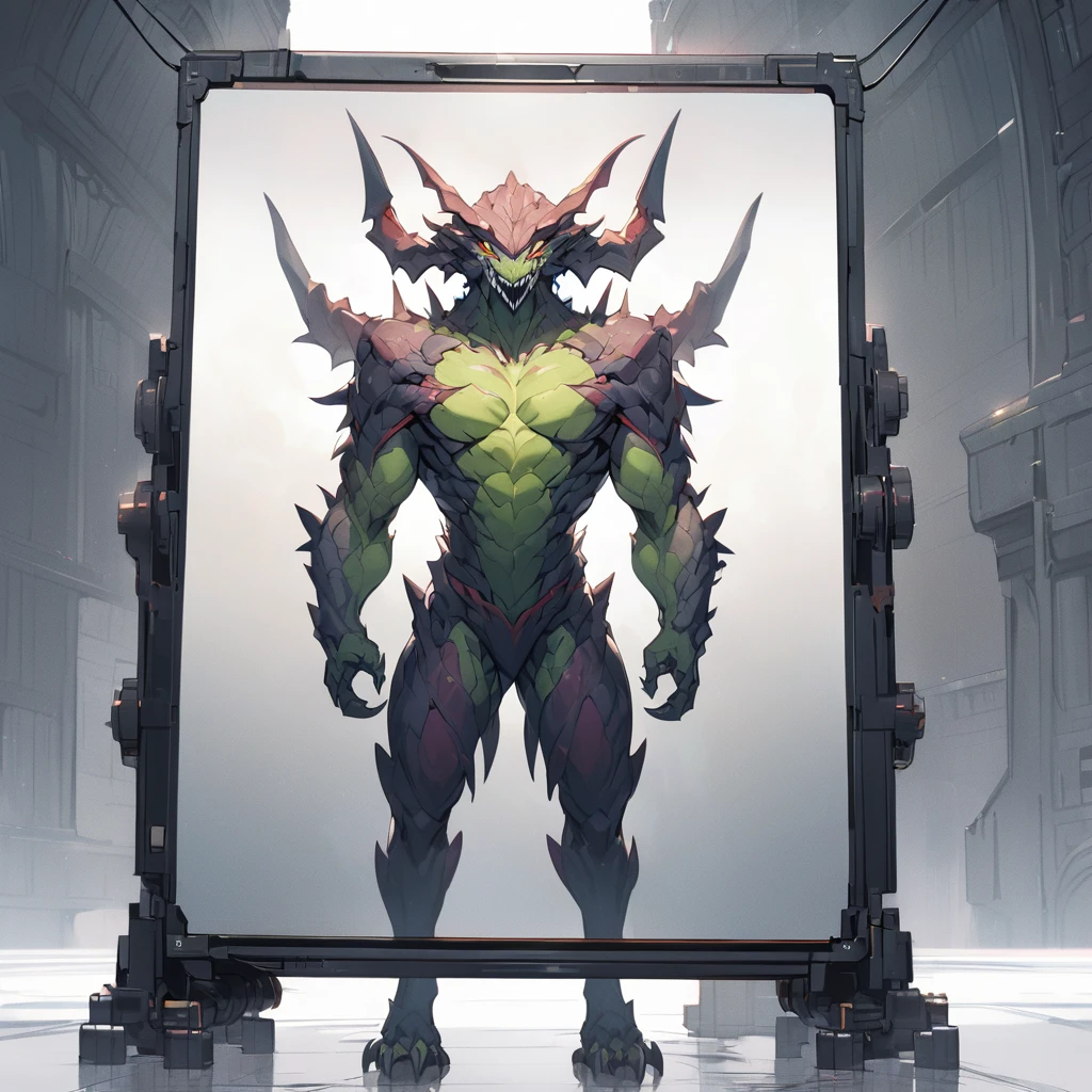 Monster , white background , full body shot , fit to screen
