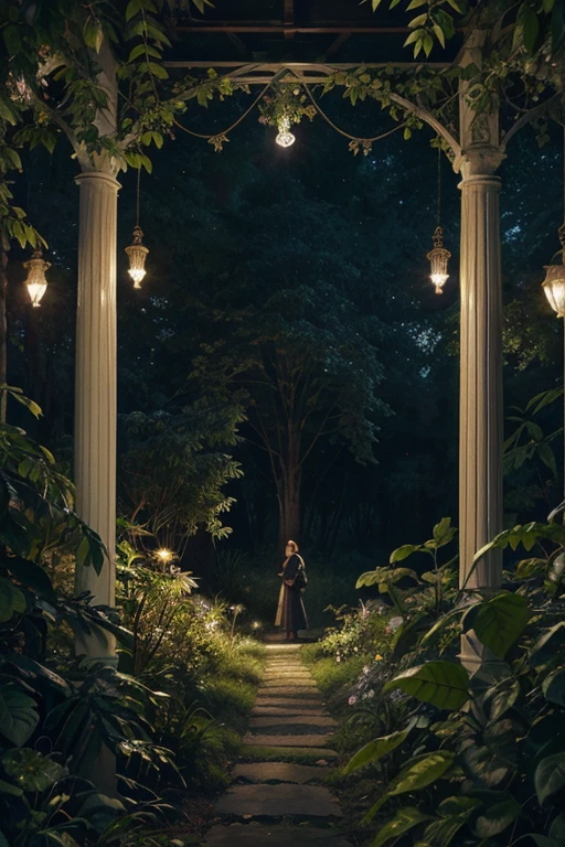 A man and a woman walking in the garden, naked, the creation (extremely detailed CG unity 8k wallpaper, masterpiece, best quality, ultra-detailed, beautiful detailed eyes:1.2),best illumination, (best shadow, an extremely delicate and beautiful, bloom), masterpiece, best quality:1.1, realistic:1.3, cinematic lighting:1.2, in the dark cavern:1.5, ultra photoreal, photorealistic:1.0, sharp focus:1.1, depth of field:1.1, 50mm