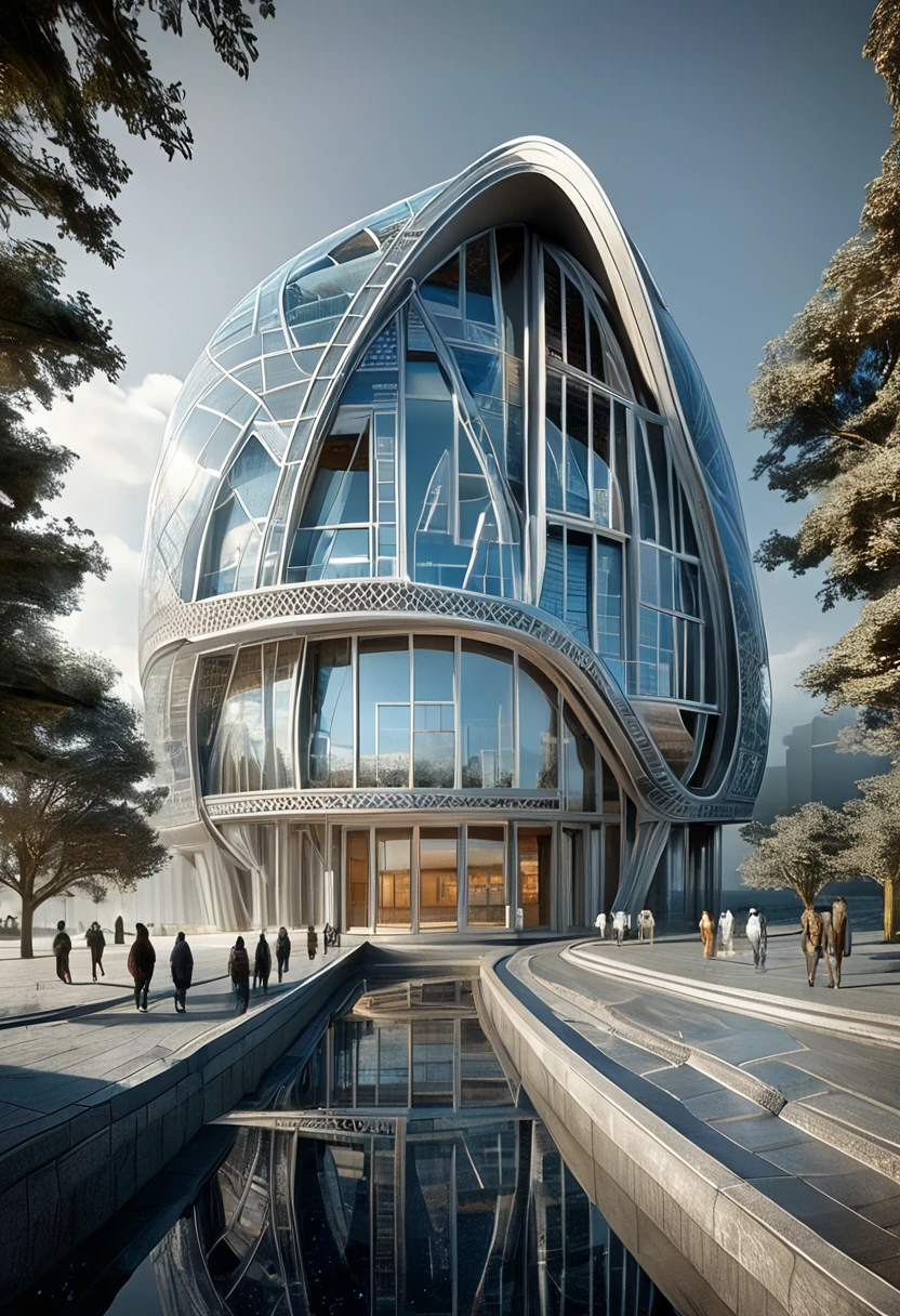 complex, mysterious and bizarre building, so intricate that it is difficult to enter or exit, there are some transparent parts, (ultra detailed, absolutely resolution, best quality:1.3), 2.5D, delicate and dynamic, shading effects, hyper realistic, artistic photography, graphic CG digital art