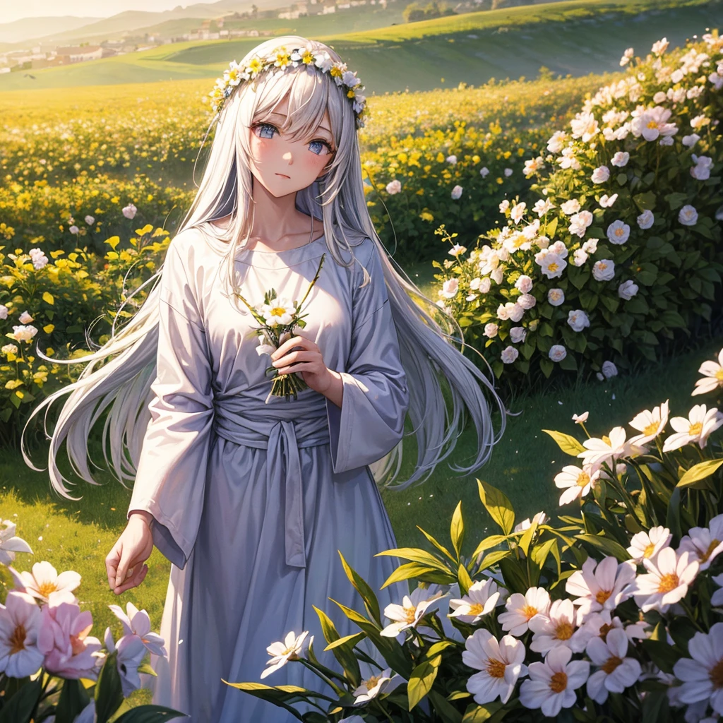Jesus Christ in Nazareth in a flowery field