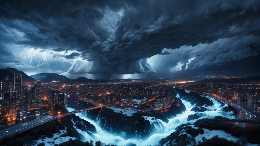 a dramatic dark and realistic HDR panoramic photo, moody cloudy sky, cinematic lighting, dramatic atmospheric lighting, dramatic storm clouds, high contrast, vivid colors, epic scale, breathtaking scenery, awe-inspiring, best quality, 8k, photorealistic, professional photography