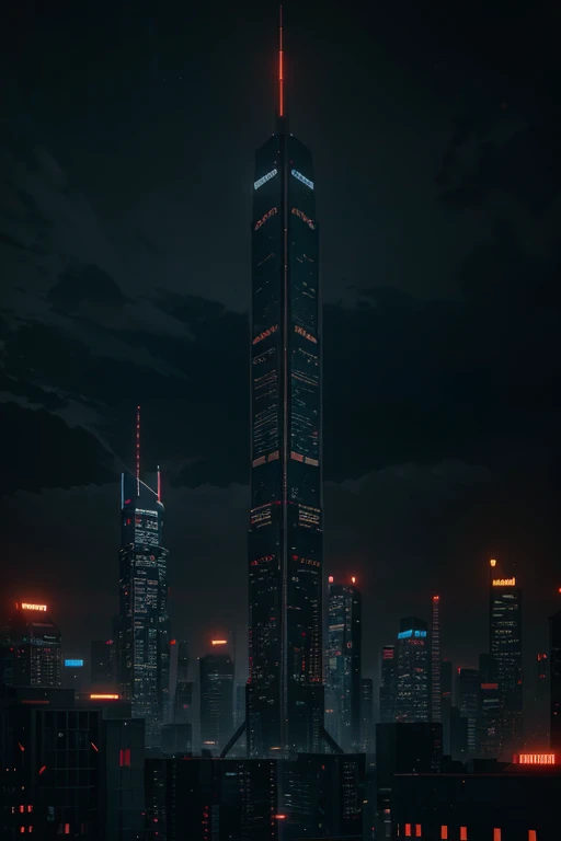 a futuristic red car, cyberpunk city, night scene, yellow neon lights, cityscape, metallic car, sleek design, advanced technology, glowing neon signs, towering skyscrapers, dark moody atmosphere, dramatic lighting, cinematic perspective, hyper-detailed, photorealistic, 8k, best quality, (realistic:1.37), (masterpiece:1.2), cinematic composition, moody color palette, glowing cyberpunk environment