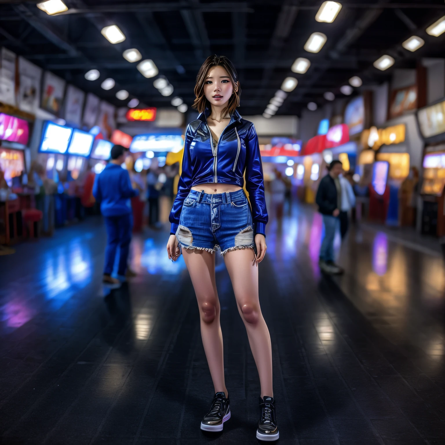  GameShow event girls in sexy costume, (((Song Joo A))) clearly visible the shape of Butt, Full of (Game machine),(pleasure in heaven, life and eternity). (Full body shot:1.2),intricate,ultra detailed,expression art,grand scale,epic,zoomed out,wide angle. (ExtremelyDetailed Beautiful face). 