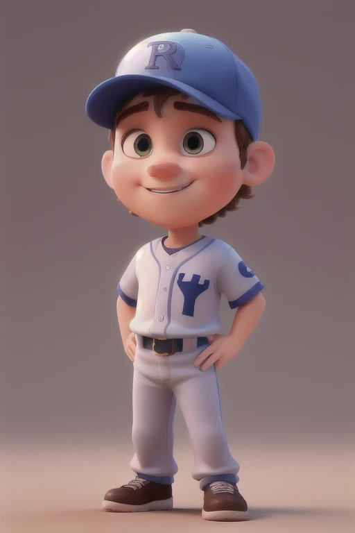 3d character  , 3d Pixar style ,  ??? boy , baseball player , with cap
