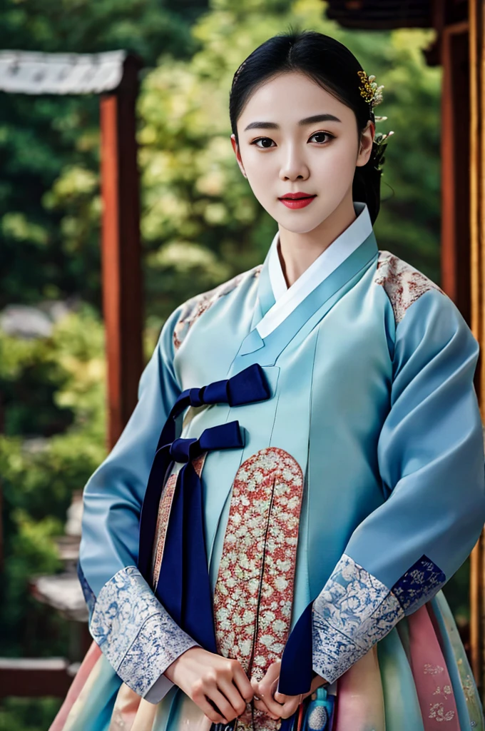 a korean actress starring in a fantasy television drama, film still, shot on a sony alexa, hanbok, edgEF, wearing edgEF eastern clothing, dangui, detailed face, detailed eyes,  intricate details, film grain, skin details, high detailed skin texture, 4k, sharp focus, masterpiece, award winning photo, analog style photo, film grain,