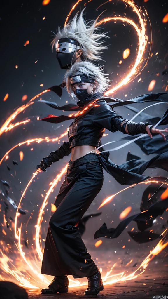 Moisturized skin, (red eyes), realistic body, (adult female body), energetic, (16 years old), (girl),
BREAK,
bright red lipstick, (beautiful navel), (silver hair), beautiful hair, (Kakashi Hatake's clothes: 1.3),
BREAK,
((masterpiece + highest quality + high resolution + highly detailed)), (full body: 1.2), symmetrical, one shot,
BREAK,
(electric shock), (wind blows), (blue electricity), (battle stance: 1.4),
BREAK,
(large Japanese sword), ninja, inside a mansion, assassination, cut, kunai, fantastical, dynamic,