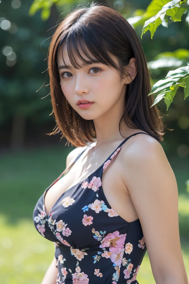 full_body,One Girl, Phoebe Cates Facial Mix, Large Breasts, Deep Valley, very good, (8k, RAWphotograph, Highest quality, masterpiece:1.2),(Realistic, photo-Realistic:1.37),shape,Very delicate and beautiful,perfect female body,Very detailed,photograph,8k,wonderful,In detail,Beautiful attention to detail,Highest quality,Ultra-high resolution,((Very detailed face)),(photo-Realistic:1.37),(Floral_summer_dress:1.5),