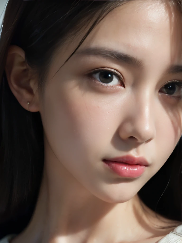 ((((best quality))))、(((Ultra-precision CG16K wallpaper)))、(((masterpiece)))、(((very detailed)))、(((super extreme detail)))、1people'girlature woman、24-year-old female、((japanese face))、((very beautiful face))、((My Shiraishi:1.5))、((semi long straight hair:1.3、blunt bangs))、(shiny brown hair)、beautiful and delicate eyes、brown eyes、raised an eyebrow、high nose、small nostrils、small mouth、seductive lips、beautiful breasts、((C cup size breasts))、split、plump body、(chubby body type)、perfect proportions、complete anatomy、perfect composition、Beautiful detail shading、beautiful natural light、Light with beautiful details、Depth of recorded boundary、(((high saturation)))、(((really:1.9)))、((vivid:1.5))、((edge:1.6))、((beautiful skin))、((skin texture))、((reallyな皮膚感))、(((cowboy shot、femur:1.5)))、((overhead view:1.8))、((Open mouth and surprised face:1.4))、(eyes looking at me:1.5)、day bedroom、bright sunshine、natural light、(((Lie down on your back in bed:1.6)))、(Supine posture:1.5)、(((open front shirt_white clothes、panties_white clothes:1.6)))、((earring、wearing a necklace:1.3))、