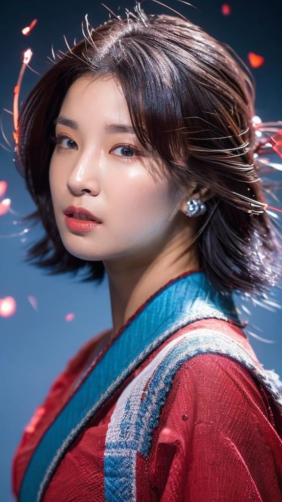 Moisturized skin, (red eyes), realistic body, (adult female body), energetic, (16 years old), (girl),
BREAK,
bright red lipstick, (beautiful navel), (silver hair), beautiful hair, (Kakashi Hatake's clothes: 1.3),
BREAK,
((masterpiece + highest quality + high resolution + highly detailed)), (full body: 1.2), symmetrical, one shot,
BREAK,
(electric shock), (wind blows), (blue electricity), (battle stance: 1.4),
BREAK,
(large Japanese sword), ninja, inside a mansion, assassination, cut, kunai, fantastical, dynamic,