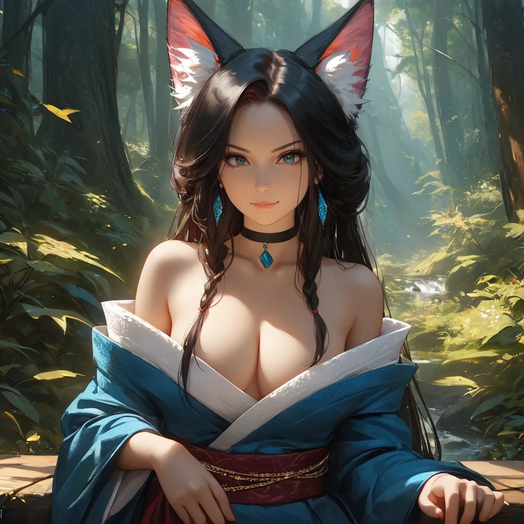 (((Ahri, Alice))) from alice_in_wonderland, (()), (((kimono))), flat_chest, sexy, highest realism, photographic_detail, perfect_clarity, perfect_detail, nai4, warm_lighting, detailed_ambiance, ((perfect_flat_chest)), ((8k resolution)). ((ultra realistic by Jeremy Mann and Rembrandt)). ((natural lighting)).. perfect_detailed_makeup. ((small)). oiled skin. tanned skin. (waist chain). goth_choker. ((clever smirk)). fishnets. ((oak_forest)), ((drawn by kittew, sciamano240)) ((perfectly_sexy)), perfectly_gorgeous, rich_blacks_and_reds, ((monochrome_drawing)), ((half_naked))