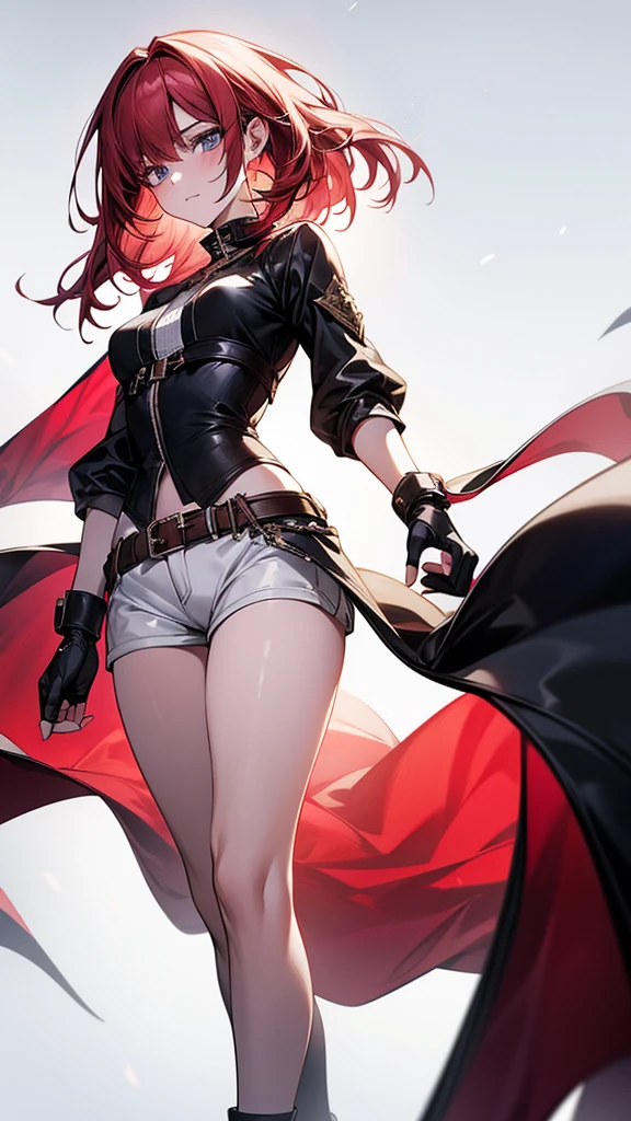Red black hair blows in the wind --auto