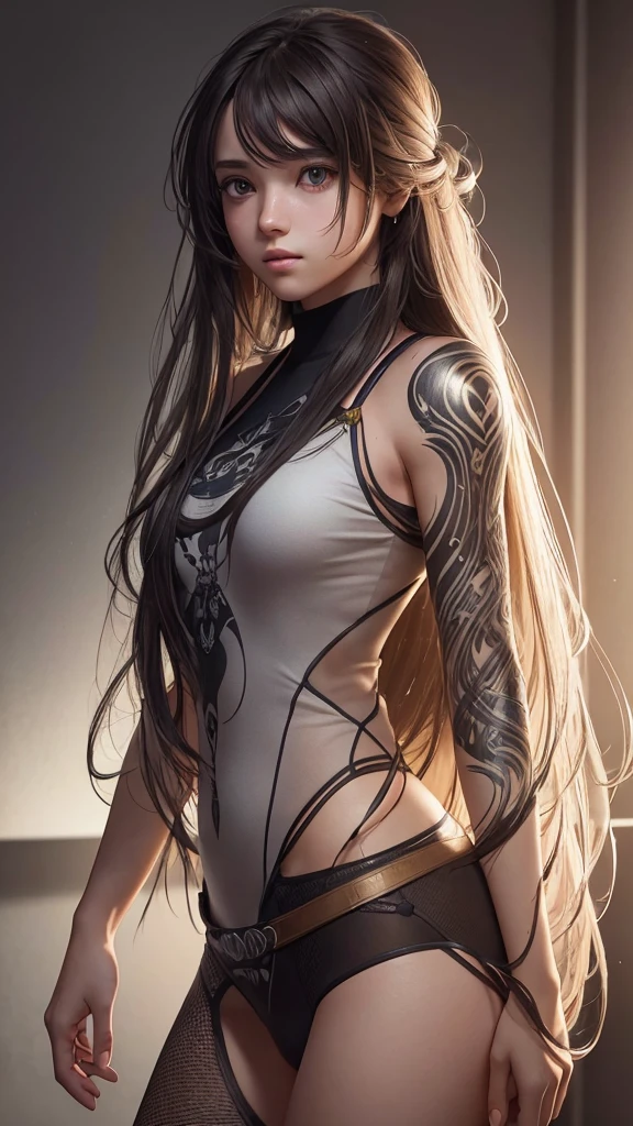 "Immerse yourself in the world of CG unity with this ultra-detailed illustration of a girl with messy long hair. The realistic rendering and dynamic angle make this piece a true masterpiece, perfect for any art lover."