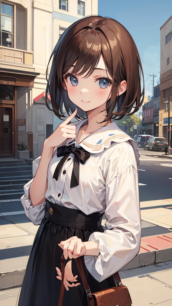 masterpiece, Highest quality, Idol,Brown Hair ,short hair,alone, nice, Realistic,smile,Looking forward,girl,Mini character。Face icon