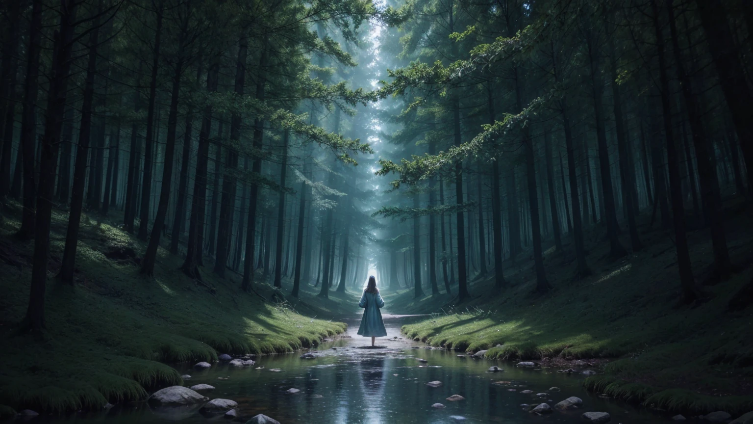 "Paint a picture that portrays the idea of accessing all memories with notebooks, where these notebooks appear as magical portals of memories. The person in the scene appears calm and at peace, highlighting the idea of how to remember everything without taking up personal memory. The scene should be enchanting and intriguing, with fantasy elements that symbolize the ease of accessing memories."