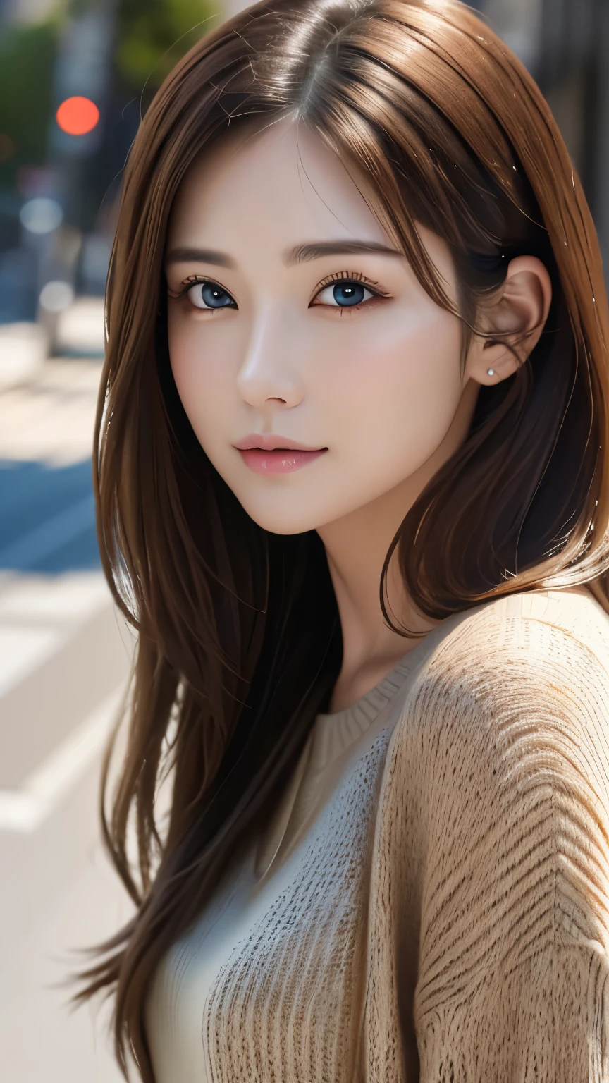 (Representative works:1.3)、(8k、Realistic、RAW Photos、Best image quality:1.4)、(30 year old mature woman)、Small face、Beautiful Face、(Realistic Face)、No makeup、Natural Makeup、light makeup、 (Dark brown hair)、Beautiful hairstyle、Realistic eyes、Beautiful details、 (Realisticな肌)、Beautiful Skin、 (sweater)、 Confused、 charm、超High resolution、Ultra-realistic、 High resolution、Golden Ratio