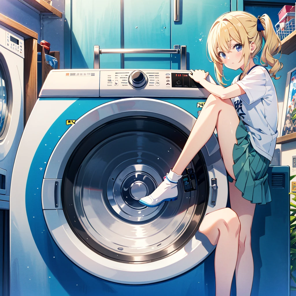 anime girl sitting on chair in front of washing machine, anime moe art style, cute anime girls, anime visuals of cute girls, anime Style 4k, anime! 4k, anime! 4k yen, anime Manga Robot!! anime Girl, fan art Anime, Cute Anime, Best Anime 4k Konachan Wallpapers