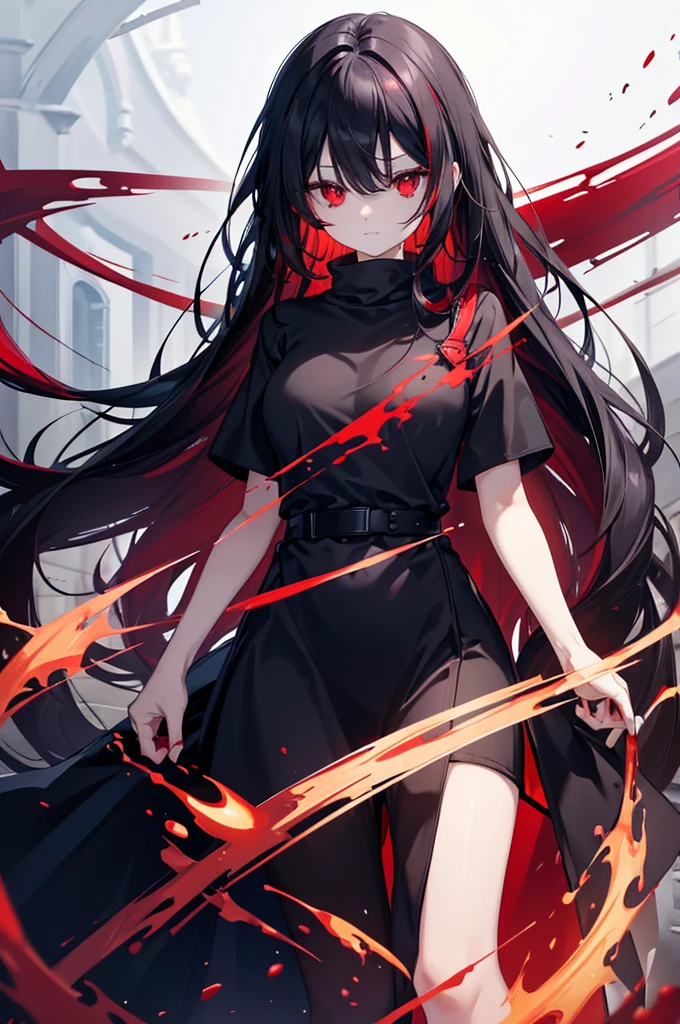 there is a drawing of a person with Red eyes and a black hair, with Red glowing eyes, fully Red eyes no pupils, with glowing Red eyes, fully Red eyes, with Red eyes, with a Red eyes, large Red eyes!!!, ((Red)) Loose eyes, Red eyes and a slim face, Red-eyes, large Red eyes, Red eyes glowing