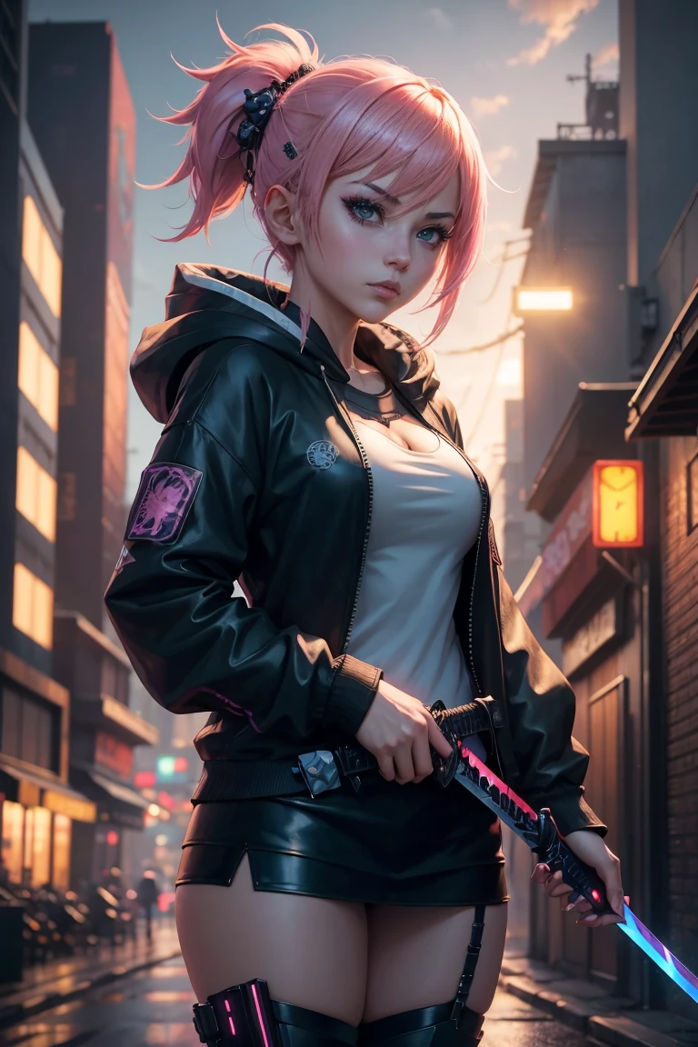anime girl with sword in city at night, cyberpunk anime girl, anime style 4 k, badass anime 8 k, best anime 4k konachan wallpaper, female cyberpunk anime girl, very beautiful cyberpunk samurai, cyberpunk anime girl in hoodie, modern cyberpunk anime, katana zero video game character, anime wallpaper 4k, anime wallpaper 4 k, anime cyberpunk art, anime cyberpunk