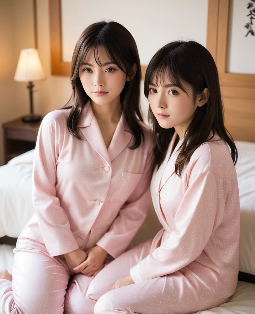 Romantic Lesbians、Japan nun、The Japanese pajamas that helped、Temple bedroom、caress each other