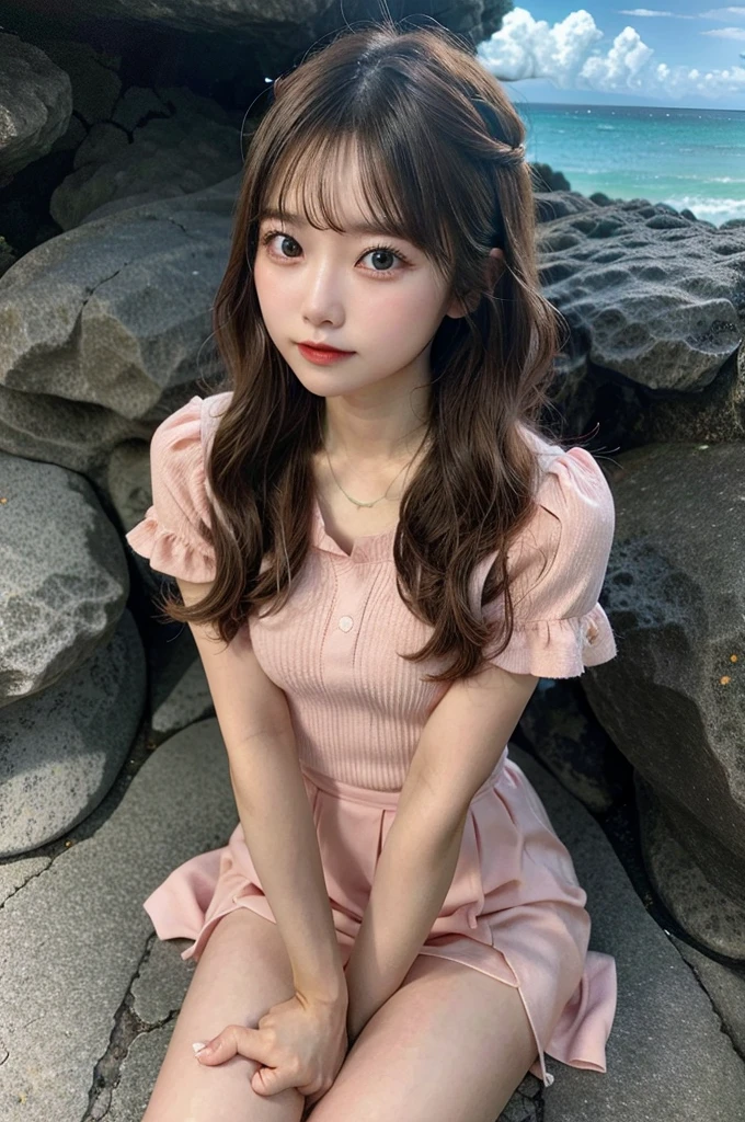 1 girl,Coral Coast,sitting