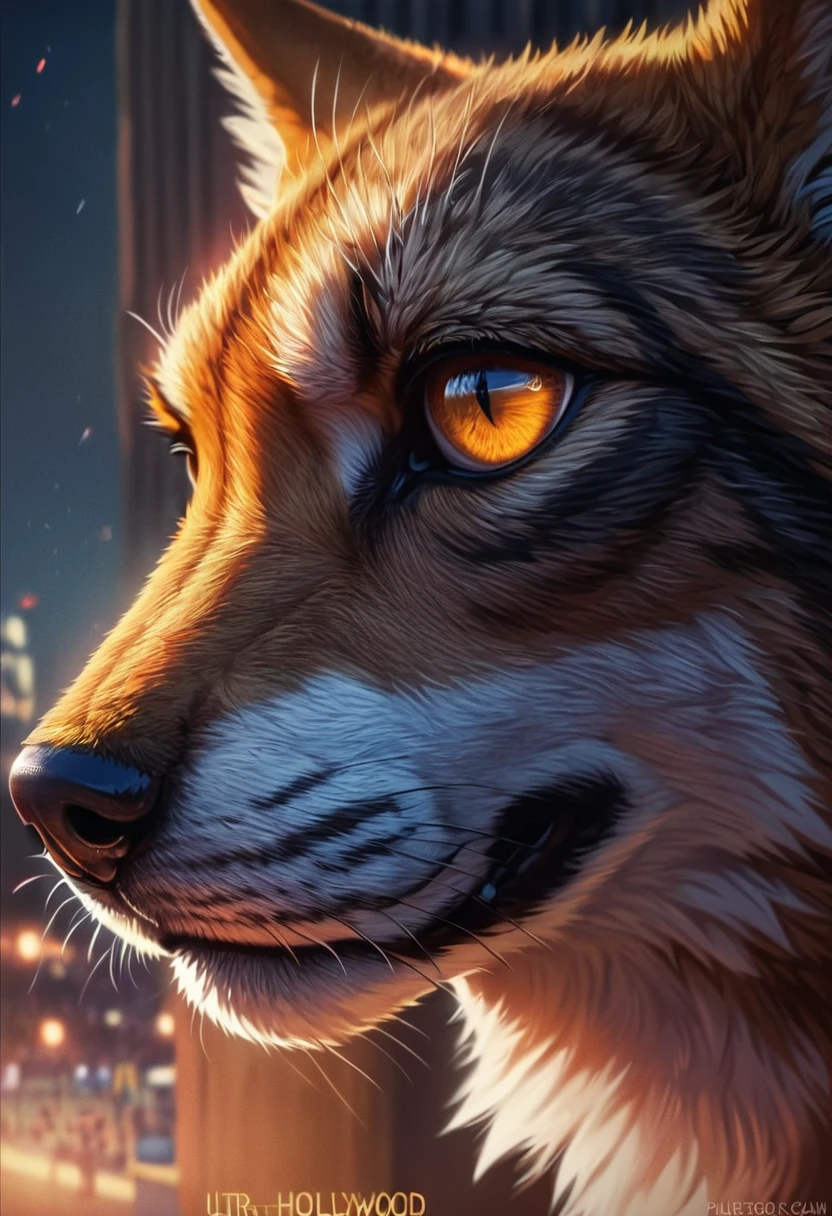 a photo finish shoot of a muscular anthomorph wolf on the running lane,  ((full body shot: 1.5)), ((anatomically correct: 1.5)) (ultra detailed face: 1.2), dynamic fur color, intense eyes, determined look, he is wearing running t shirt, sports shoes, running lane in an athlete stadium in the Olympics,  vibrant, Ultra-high resolution, High Contrast, (masterpiece:1.5), highest quality, Best aesthetics), best details, best quality, highres, 16k, [ultra detailed], masterpiece, best quality, (extremely detailed) RAW, (ultra details, Masterpiece, best quality), Cinematic Hollywood Film, Intense gaze