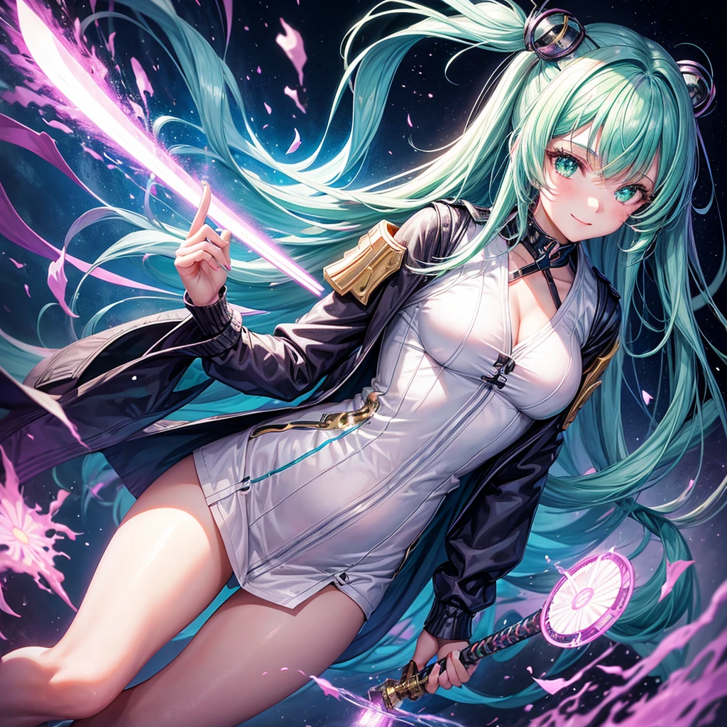 middle  girls，smile，Beautiful girls，Beautiful girl from another world，Girl holding a light sword in her hand，Cyberpunk uniforms，The best quality to get you horny，Psychic，Wizard，battle，Colorfulな髪色，Perfect Girl，Super cute girl，Cyberpunk Background，Cute uniform，Uniform of the Future，Wearing a cardigan，Long Hair、Sparkling eyes，She has her bangs down，Colorful，Ultra HD，Young girl，sex，Green Eyes，Naughty Girls，Full body image，Big Breasts，Beautiful Girl&#39;s Paradise，Fashion Girl，Naughty Girls，Beautiful Girl Country，High-dimensional beautiful girl，A beautiful girl who transcends everything，Pink Cardigan，So beautiful，Absurd，Beautiful girls，