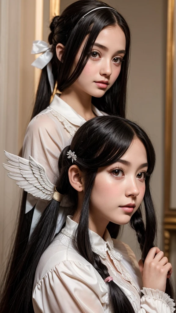 Team of 11 10-year-old high school girls, very long straight black hair like Rapunzel,with two pigtails,angelic and divine little baby princess face,philtrum and cupid's bow under the nose a little big, ,innocent , obedient and submissive,tender ,lolitas, totally naked without clothes , Sculptural body,(abundant, huge and voluptuous erect breasts) erect nipples,very large perfect breasts, Thin waist, beautiful and perfect long and shapely legs, bracelets on the wrists, school,soccer football field, goal ball,ultra high definition, realist, vivid colors, muy detailed, uhd drawing, pen and ink, perfect composition, beautiful, detailed, Intricate, increíblemente detailed, Octane rendering, trend in artstation, 8k art photography, photorealist concept art, Soft natural volumetric cinematic perfect light, 8K HD quality