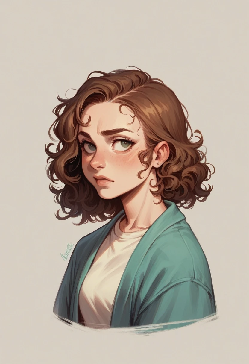 Reader icons for 4x4 profile of a curly woman, just the face