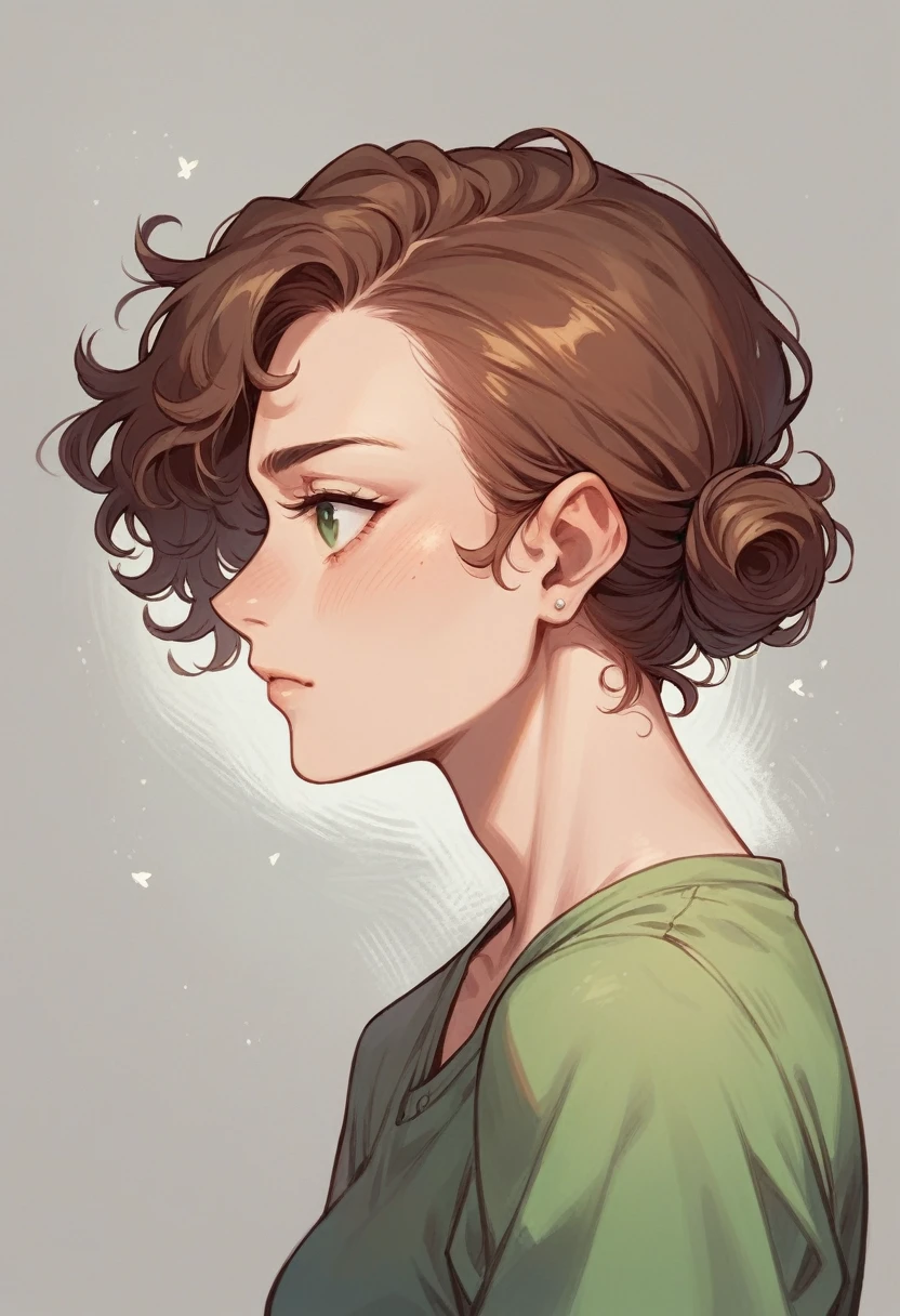 Reader icons for profile 4:4 of a curly woman with just her face
