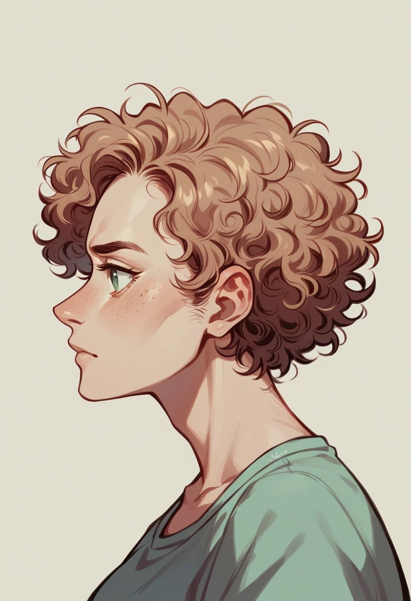 Reader icons for profile 4:4 curly man only the face