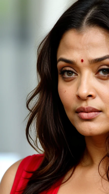 Close up photo of sexy milf ,Aishwarya Rai ,sad face ,crying face, tears in eyes ,puffy eyes , red eyes , so sad