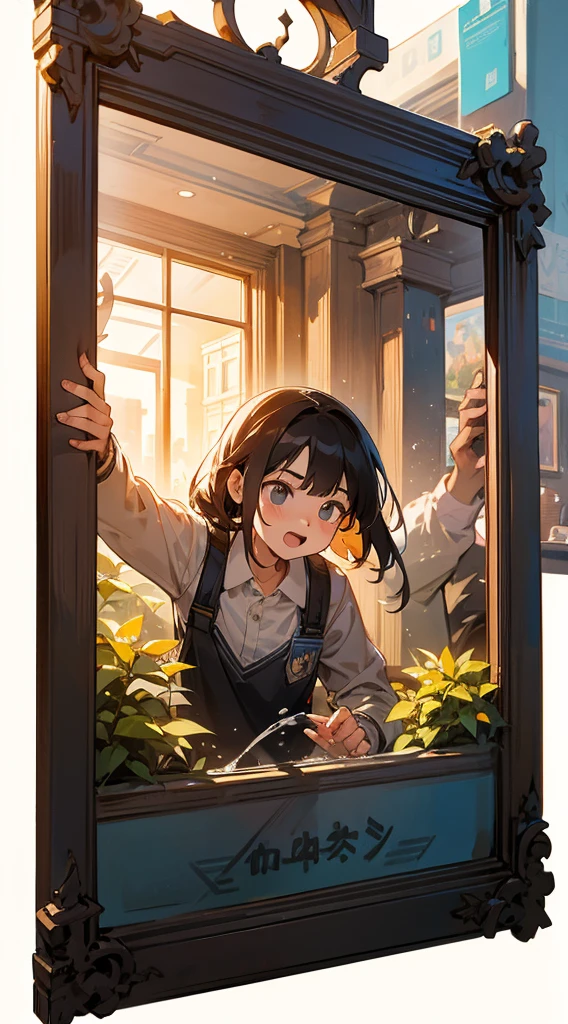 student,(People rush out of the photo:1.6),Breaking the frame,illustration,Best picture quality,Rich details