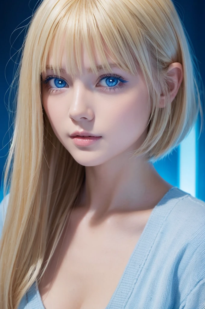 Girl Host Blonde Short Hair Blue Eyes Star
