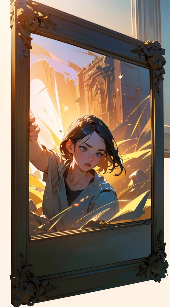 a beautiful young student, full body, (photo-realistic, hyperrealistic, photorealism:1.4), breaking frame, digital illustration, (best quality,8k,masterpiece:1.2),extremely detailed,intricate,vivid colors,cinematic lighting,dramatic pose,dynamic composition,warm lighting,sharp focus