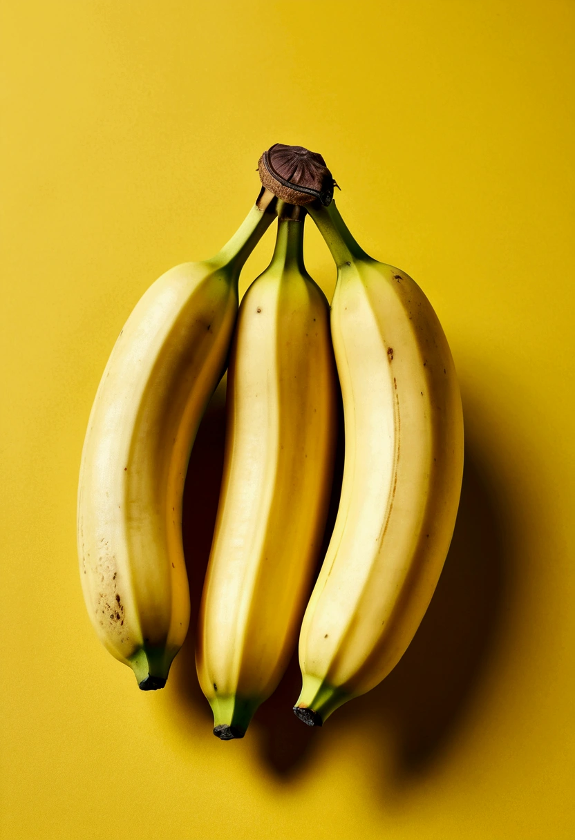 A beautiful ripe yellow banana, detailed realistic photo, high resolution, 4k, hyperrealistic, photorealistic, natural lighting, unpeeled, textured skin, realistic shadows, studio lighting, highly detailed, vibrant colors, macro shot, shallow depth of field, seamless background