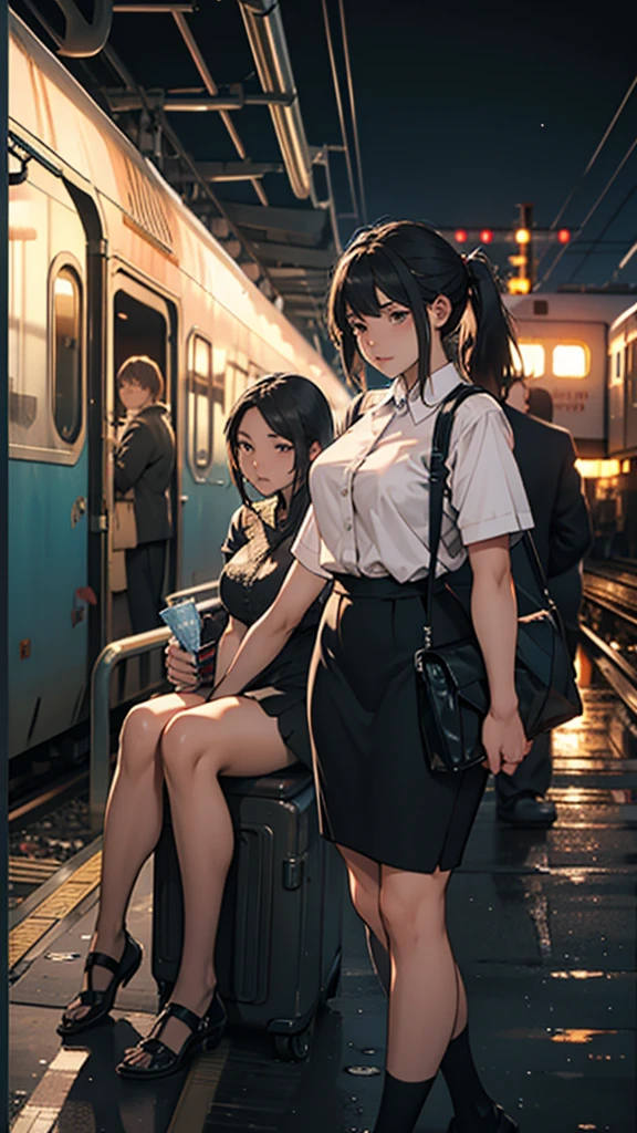 Dirty pervert, Bitch, Inside the train, Being touched by men, Girls' High School Uniform