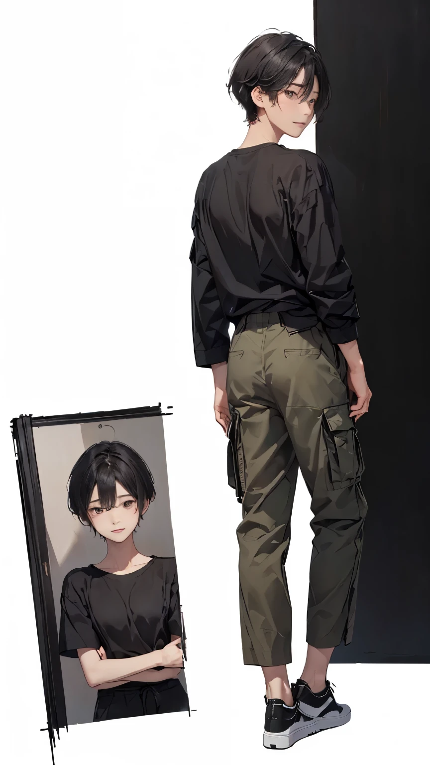 Completely erase the foreign matter and make it a black shirt。