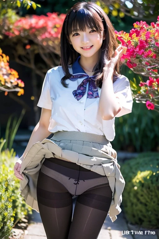 (Highest quality、Highest quality、Highest Resolution、masterpiece、detailed、live-action)、
(((Lift up the hem of your skirt with your own hands)))、
(((Grab the hem of your skirt with your hands)))、
(((Wearing pantyhose up to the waist)))、
((Floral Pantiesを見せて))、
((Floral Pantiesが見えている))、
Floral Panties、
1 Japanese woman、
Cute Japanese Woman、
Beautiful 20 year old Japanese woman、
Slender figure、
Super slim figure、
Small breasts、
Silver Hair、
The woman's body is facing the photographer、
smile、
whole body、
Standing posture、