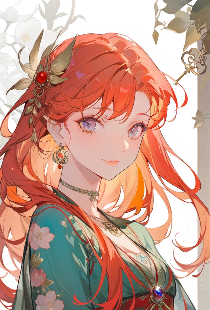 masterpiece, best quality, {best quality}, {{masterpiece}}, {high resolution}, Key Points, Anime style, Cartoon closeup of a lady, Girls Design, portrait, Gisha, Anime Character, Long hair, Red hair, Red hair, Direct vision, Delicate and powerful appearance, Dissonance, High target, freckle, hapiness, Casual fashion clothing, rich and colorful, color