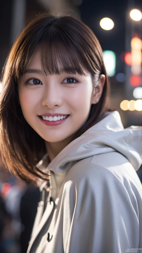 One Girl, (Wear a platinum coat:1.2), (RAW Photos, Highest quality), (Realistic, Realistic:1.4), Tabletop, Very delicate and beautiful, Very detailed, 2k wallpaper, wonderful, In detail, Very detailedな CG Unity 8K 壁紙, Very detailedな, High resolution, Soft Light, Beautiful detailed girl, Very detailedな目と顔, Beautiful and detailed nose, Beautiful details, Cinema Lighting, Illuminations lighting up the city on a snowy night, Snow Scene, that'it's snowing, Snow in the hair, Perfect Anatomy, Slender body, Was nervous,
Straight semi-long hair, bangs, View your audience, smile