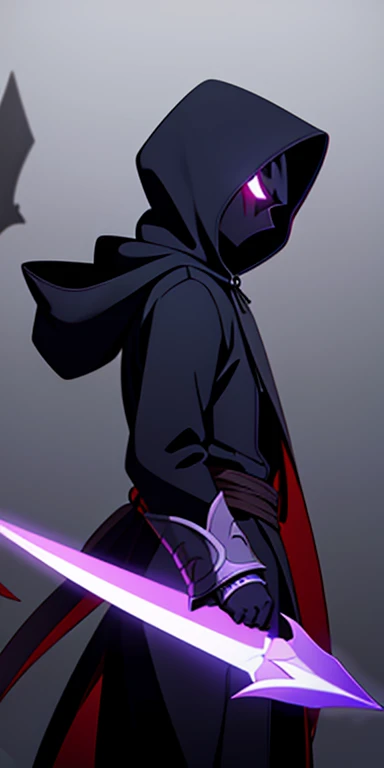 A sleek, shadowy figure with a hood, wielding twin daggers.