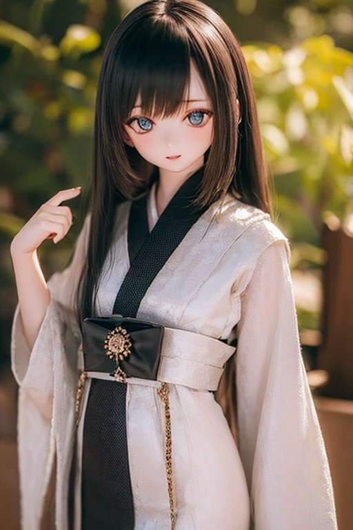 (SFW:2), photorealistic, realistic photo, ((highest quality)), ((masterpiece)), ((extremely detailed)), kukolnydom, doll, (mature woman, 20yo, 20 years old:1.6), solo, ((cowboy shot, standing
, skinny, slender, slim, kimono, obi, hair ornament)), green eyes, parted lips, (black hair, long hair, looking at another, blank eyes, empty eyes, detailed eyes, detailed clothes:1.3), Japanese garden, 8k