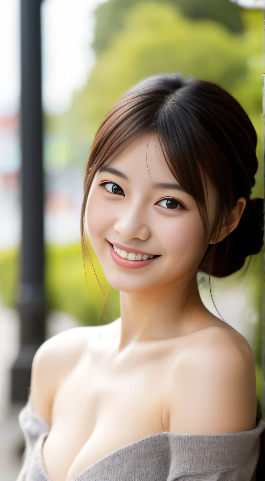 masterpiece,best quality,(Japanese girl),((Beautiful girl)),cleavage,(off shoulder:1.2),(perfect body beauty:1.2),(shy smile)