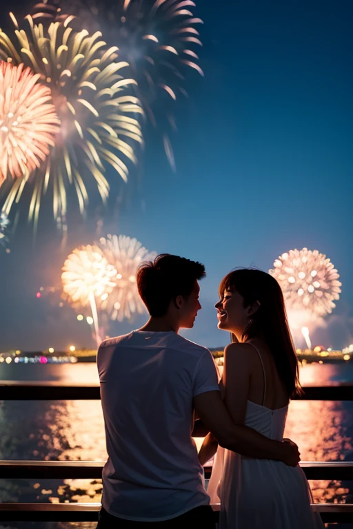 Fireworks reflected on the waterfront、Lovers 2、a memory from summer
