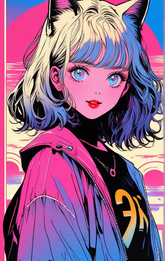 (Highest quality, sketch:1.2),Realistic,An illustrationレーター,anime,1 girl, Detailed lips, Black and gold gradient background,Neon Hair,Texture Clipping, masterpiece, style: Retro Classic, Black style 、An illustration、art、70s horror movie posters, Supervised by Junji Ito、Attention to detail, Realistic Shadows、Analog style, chromatic aberration, Surrealism、Complementary Gradient、1 girl, 18-year-old, (Flat Chest: 1.5), Highest quality,High resolution,1People Girl,whole body,Are you okay,smile,Looking into the camera,short hair,Crimson Hair,blue eyes,Sailor suit,beautiful girl,Cat ears on the head,Cat's tail on waist,smile,Be happy,landscape,walk,