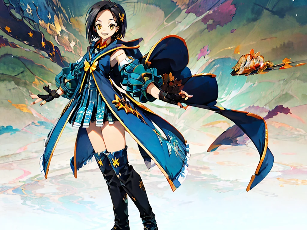 rinwell, masterpiece, super high quality, ( Highly detailed original illustration), , ((Hana Sakura)(graffiti)), Double exposure, A fluid fusion of abstract art, Glitch, ( 2D), ( Original illustration composition), ( Limited edition color fusion, Maximalism art style, Geometric art style, fire, Junk Art), Yellow theme, Background swirls and waves,[1 Girl:7], (Tilt your head:1.2), ([sketch|watercolor \(Moderate\)]:1.15),Chaotic Abstract Background, Vector Trace, グラデーションブレンディング and whole body, Artistic elements add depth to the work,Katsushika Hokusai,sketch (Character design sheet, same characters, whole body, Three-View, front, ~ ~ ~ ~ side, return) 1 female, Nervous,Cowboy Shot,,(Very bright:1.1), White Background, [1 Girl:7], (Tilt your head:1.2), ([sketch|watercolor \(Moderate\)]:1.15)