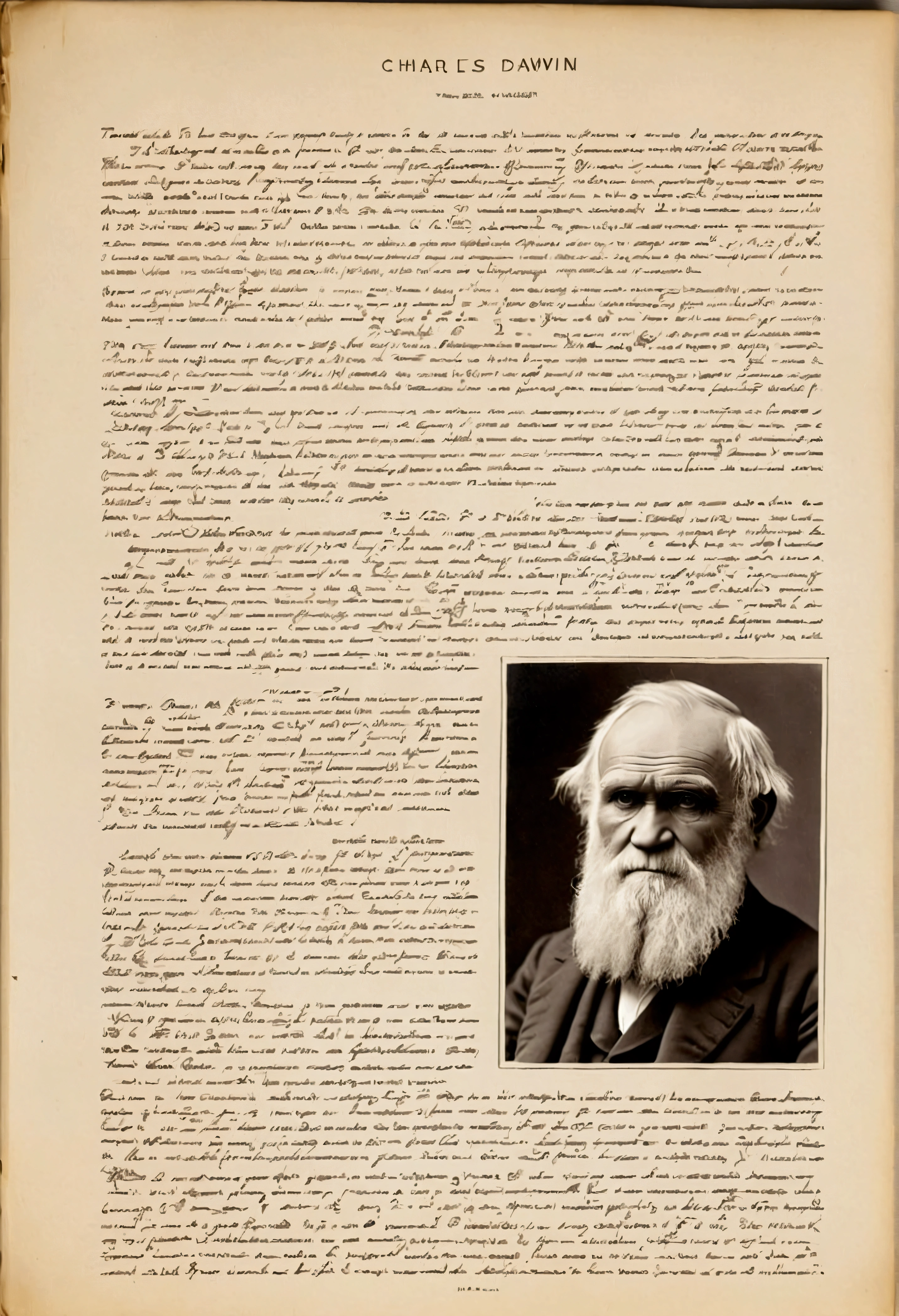 create Charles Darwin's old home page about the Galapagos torgas with secret letters and codes,